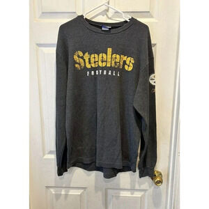 Vintage Y2K‎ NFL Reebok Pittsburgh Steelers Gray Thermal Long Sleeve Men Large